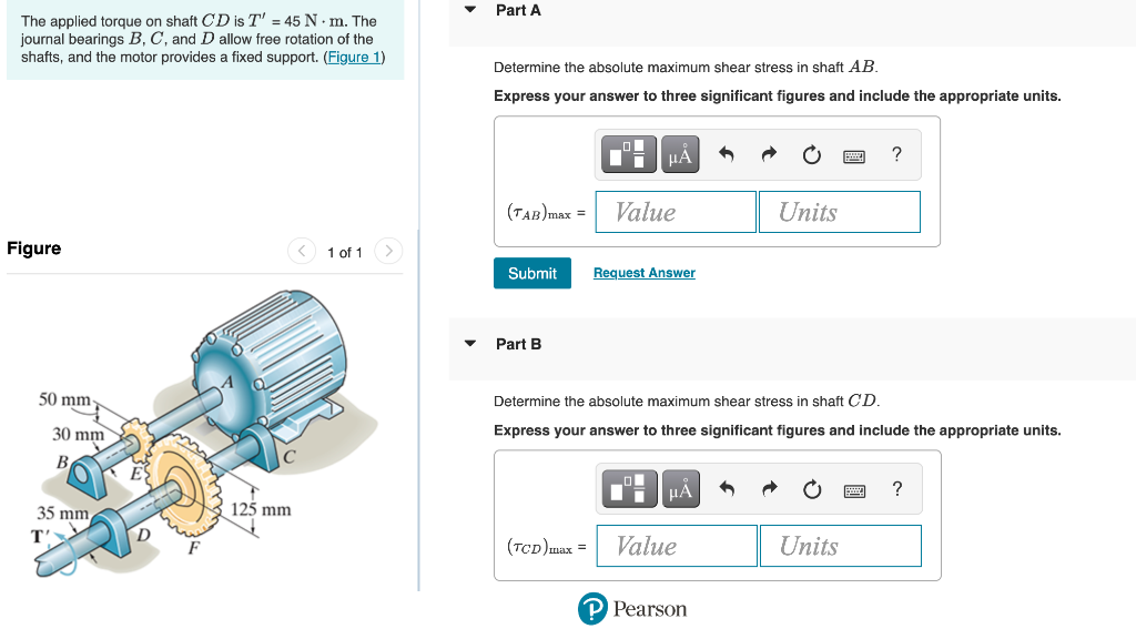 Solved The applied torque on shaft CD is T′=45 N⋅m. The | Chegg.com
