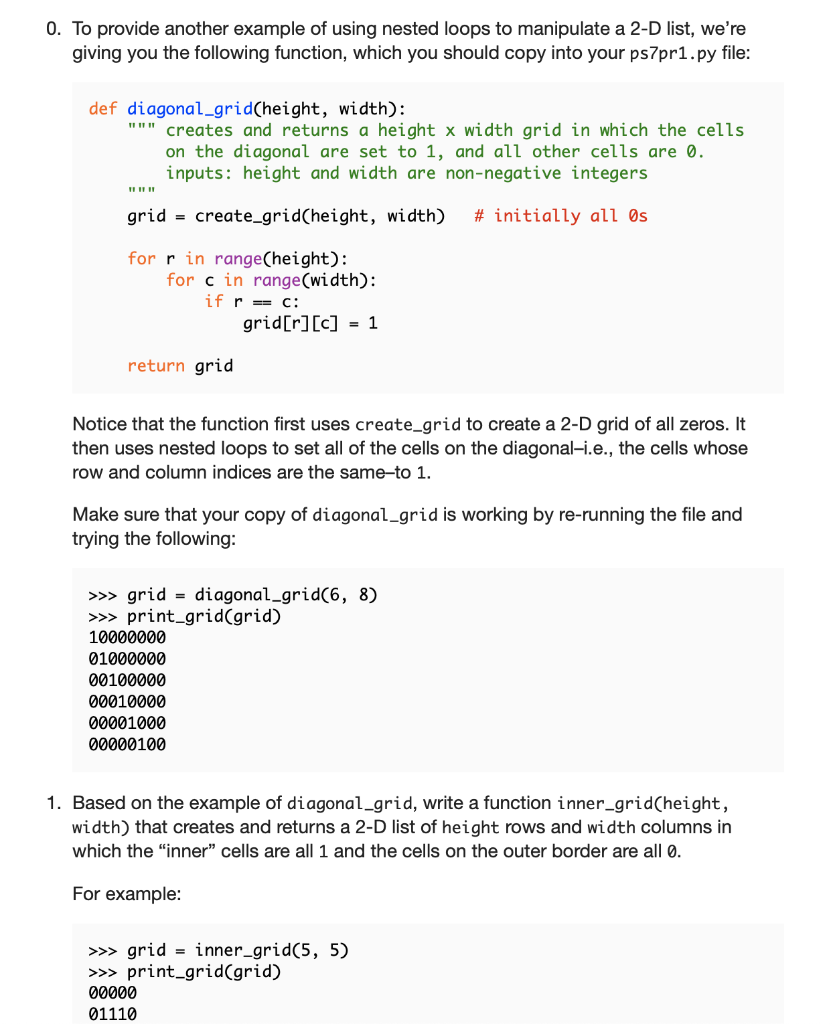 Solved ps7prl.py Problem Set 7 Problem 1 2 D Chegg