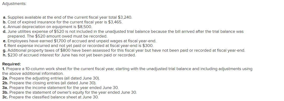 Solved Problem 4-2A (Algo) Preparing a work sheet, adjusting | Chegg.com