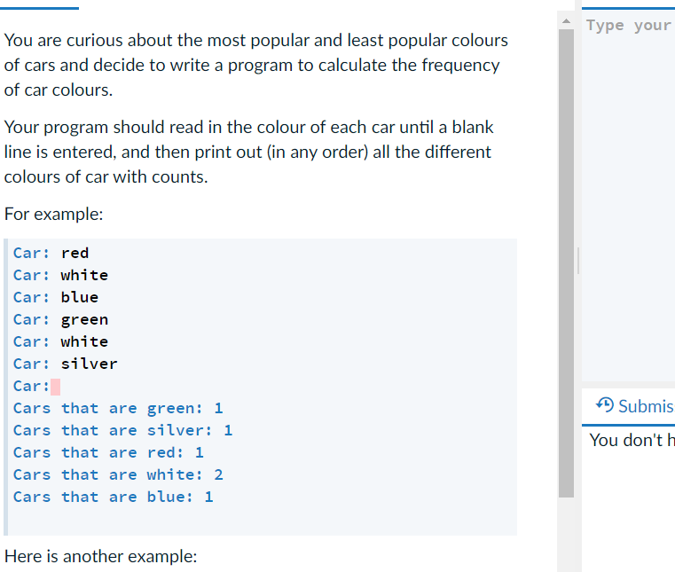 Solved Problem program.py > Write a program to read in lines | Chegg.com