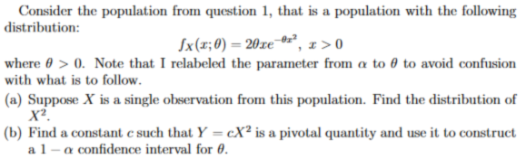 Solved Consider The Population From Question 1, That Is A | Chegg.com