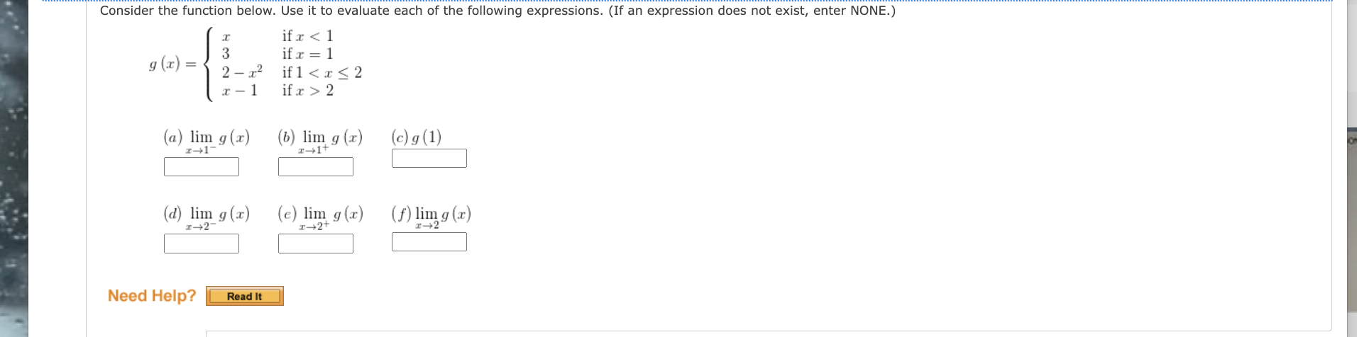 Solved Consider the function below. Use it to evaluate each | Chegg.com