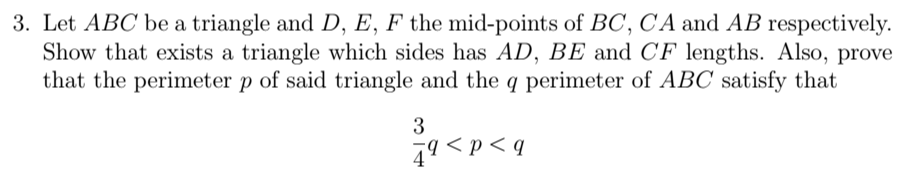 Solved 3. Let ABC be a triangle and D, E, F the mid-points | Chegg.com