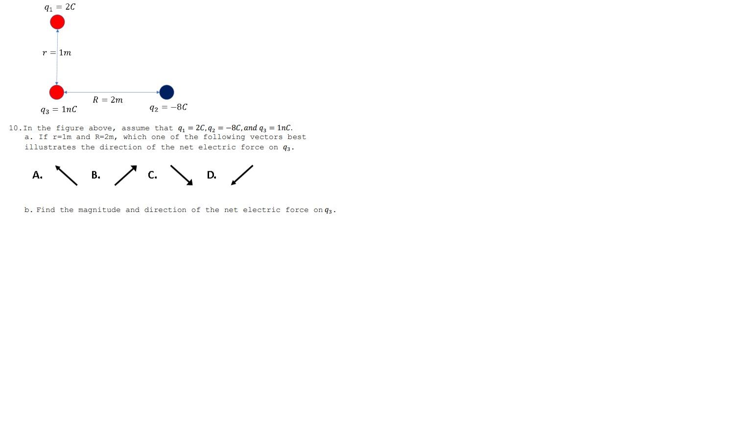 Solved In the figure above, assume that 𝑞1 = 2𝐶, 𝑞2 = | Chegg.com