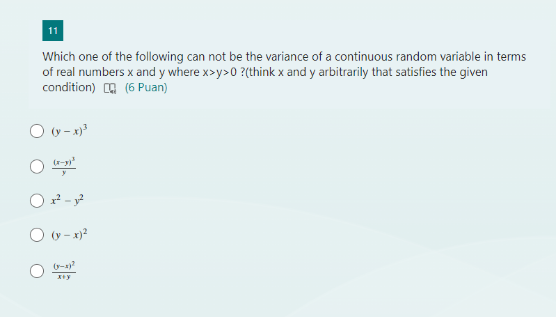 Solved Which one of the following can not be the variance of | Chegg.com