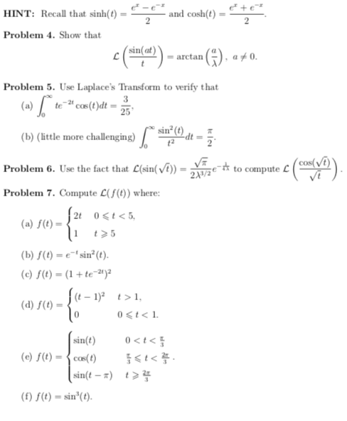 Solved Problem 1. Find L(f(t)) Where: (a) F(t)-e Cos(t) (b) 