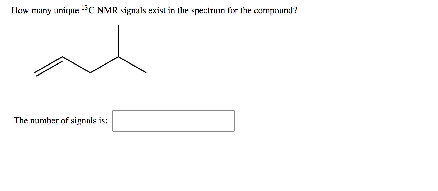 Solved How Many Unique 13C NMR Signals Exist In The Spectrum | Chegg.com