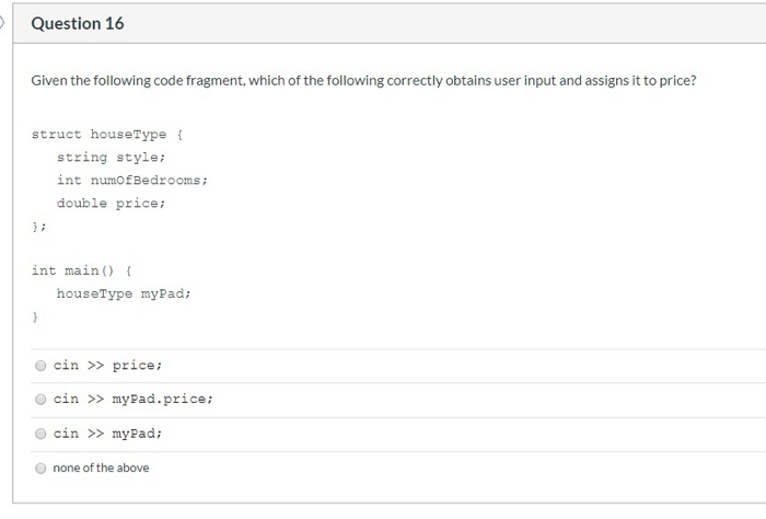 Solved Question 16 Given the following code fragment, which | Chegg.com