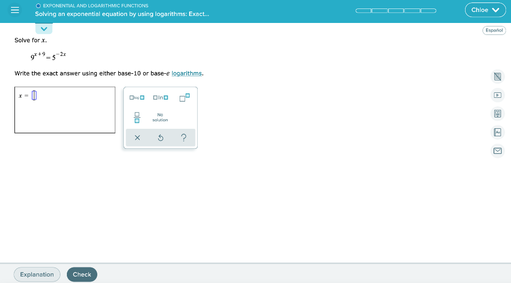 Solved O EXPONENTIAL AND LOGARITHMIC FUNCTIONS Solving an | Chegg.com