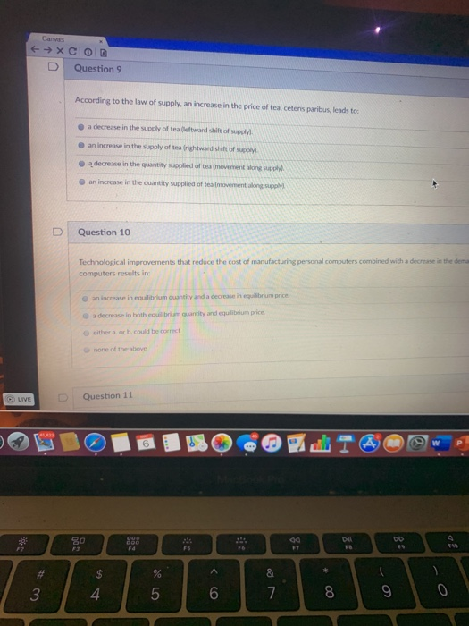Solved D Question 9 According to the law of supply, an | Chegg.com