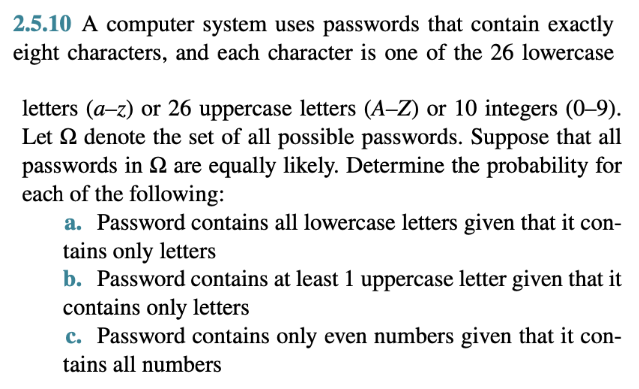 Solved 2.5.10 A Computer System Uses Passwords That Contain | Chegg.com