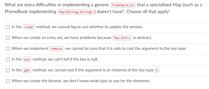 Solved What are extra difficulties in implementing a generic | Chegg.com