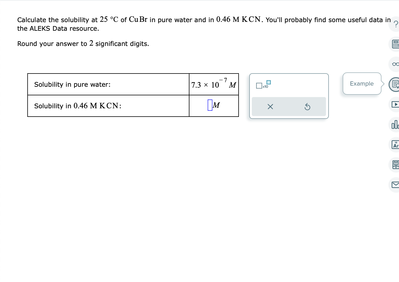 Solved Calculate the solubility at 25∘C of CuBr in pure | Chegg.com