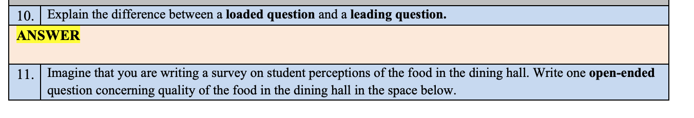 Solved 10. Explain the difference between a loaded question | Chegg.com