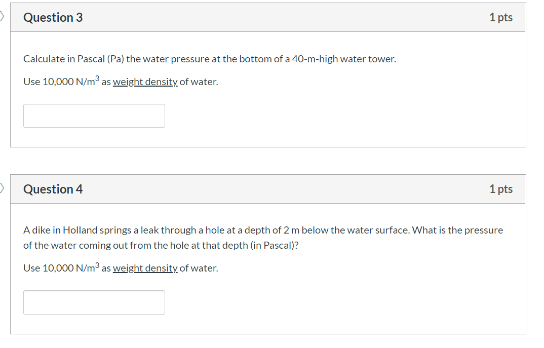 Solved Question 1 1 pts The concept of pressure involves | Chegg.com