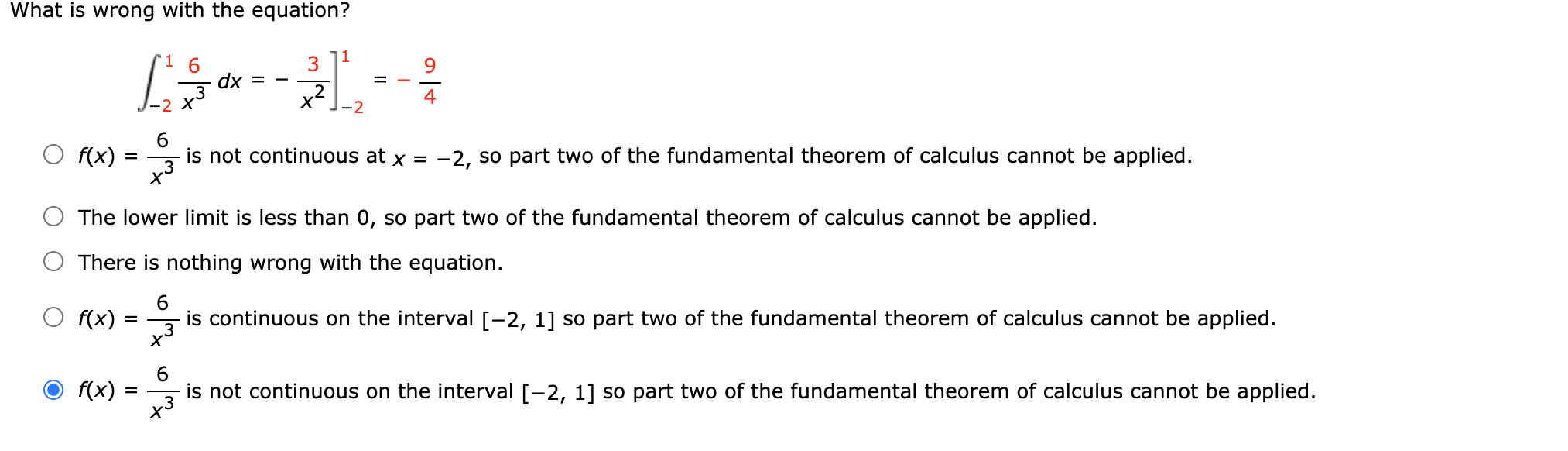 Solved What Is Wrong With The Equation 1 1 6 9 Dx 3 X2 Chegg