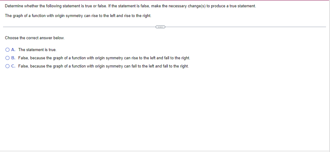 Determine whether the following statement is true or | Chegg.com