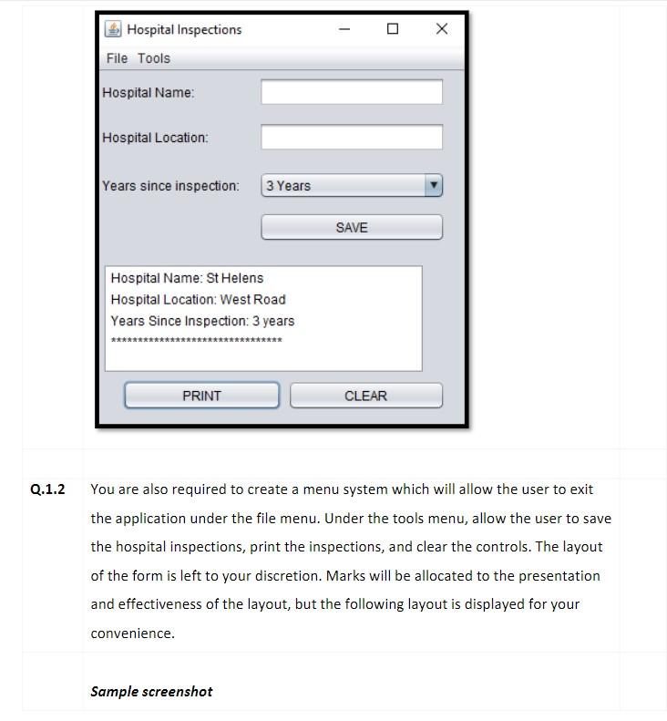 Solved Develop a Java GUI application that will capture a | Chegg.com