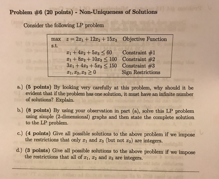 Solved Consider The Following LP Problem Max Z = 2x_1 + | Chegg.com