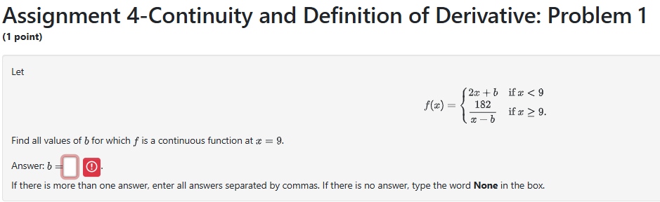 Solved Assignment 4-Continuity and Definition of | Chegg.com