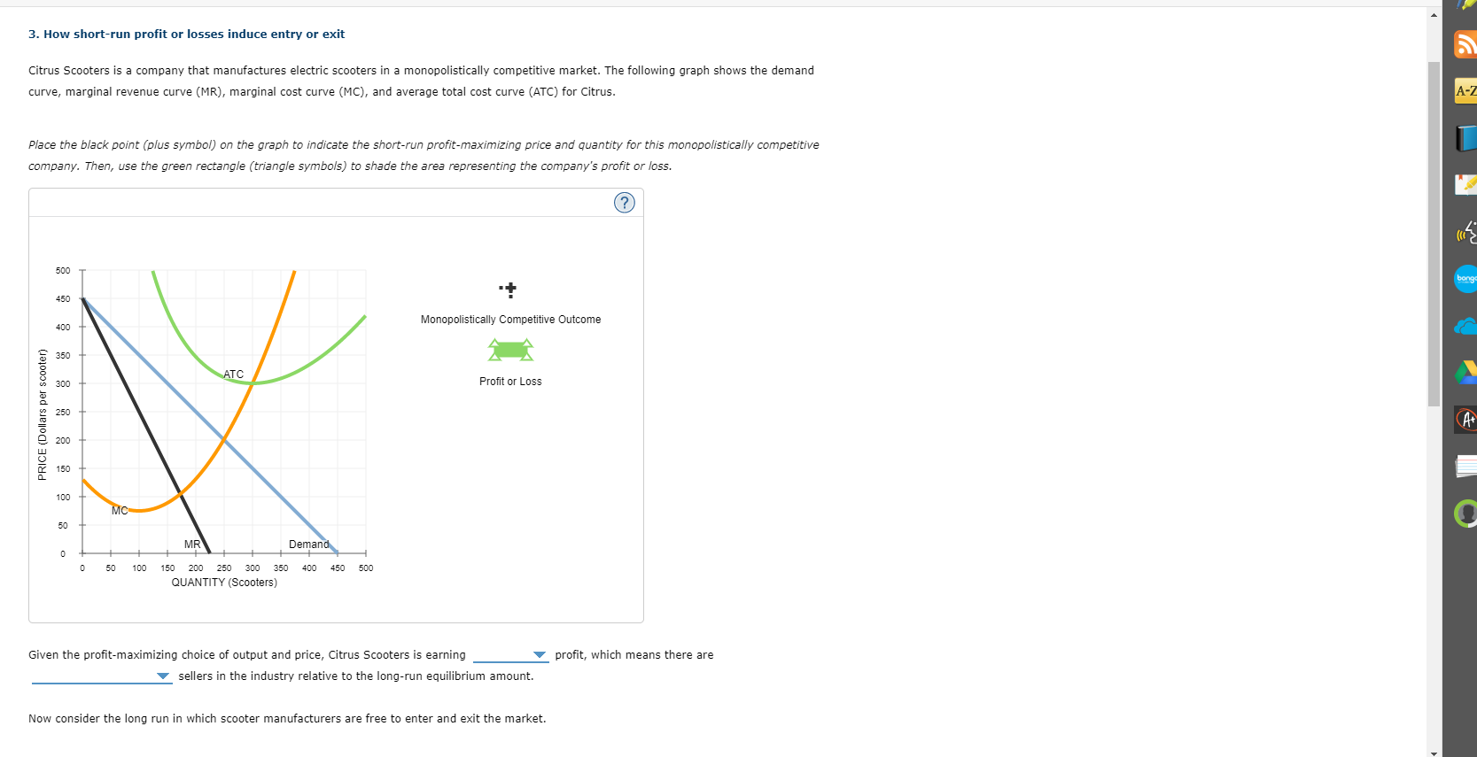 Solved 3. How short-run profit or losses induce entry or | Chegg.com