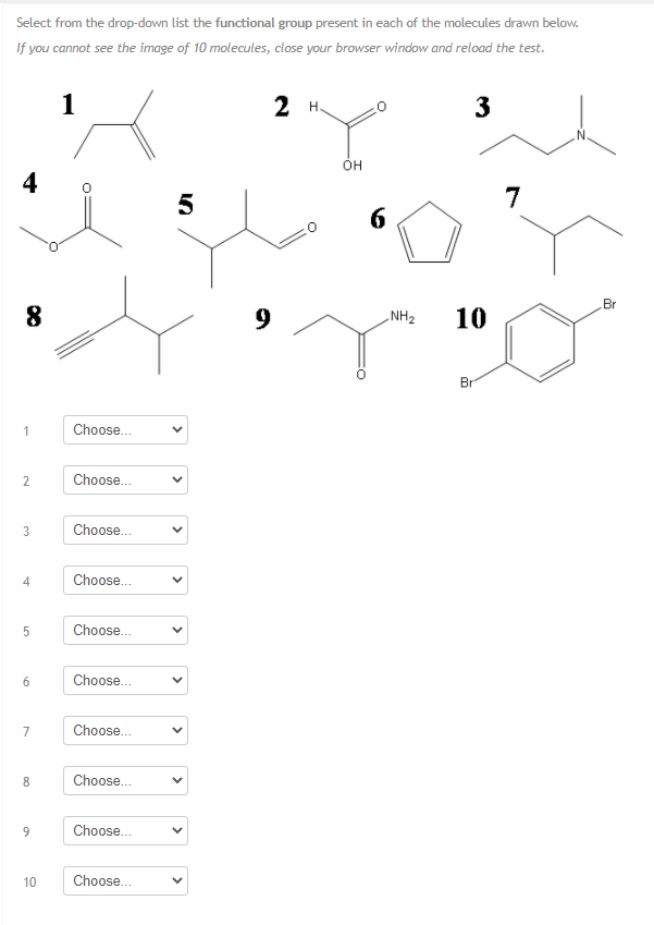 Solved Select From The Drop Down List The Functional Group Chegg Com