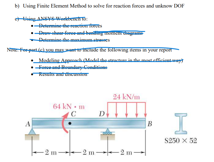 Solved B) Using Finite Element Method To Solve For Reaction | Chegg.com