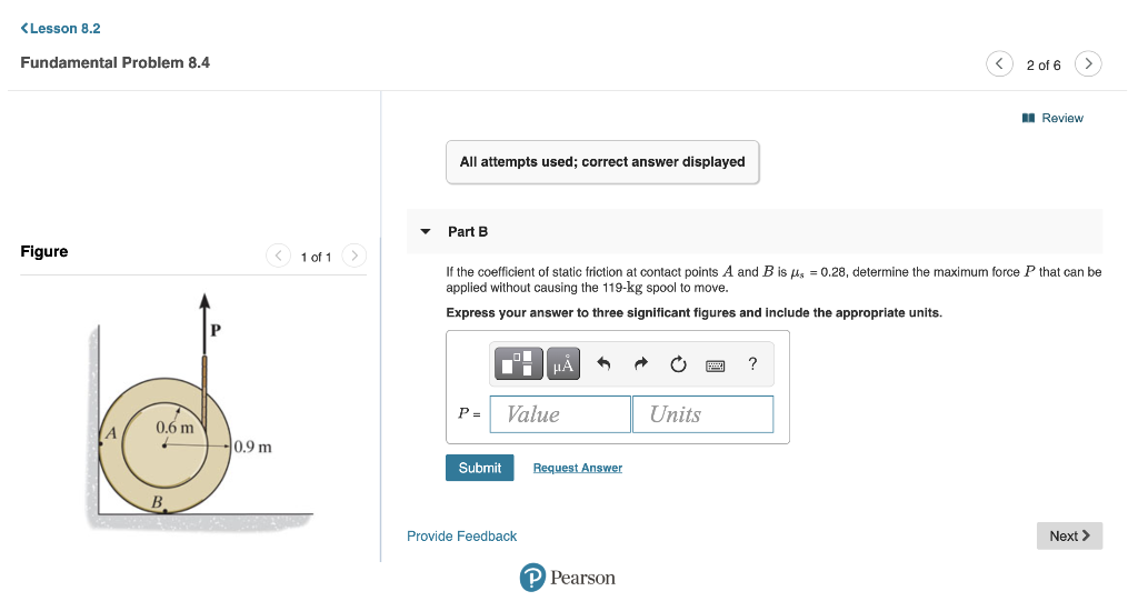 Solved If the coefficient of static friction at contact | Chegg.com