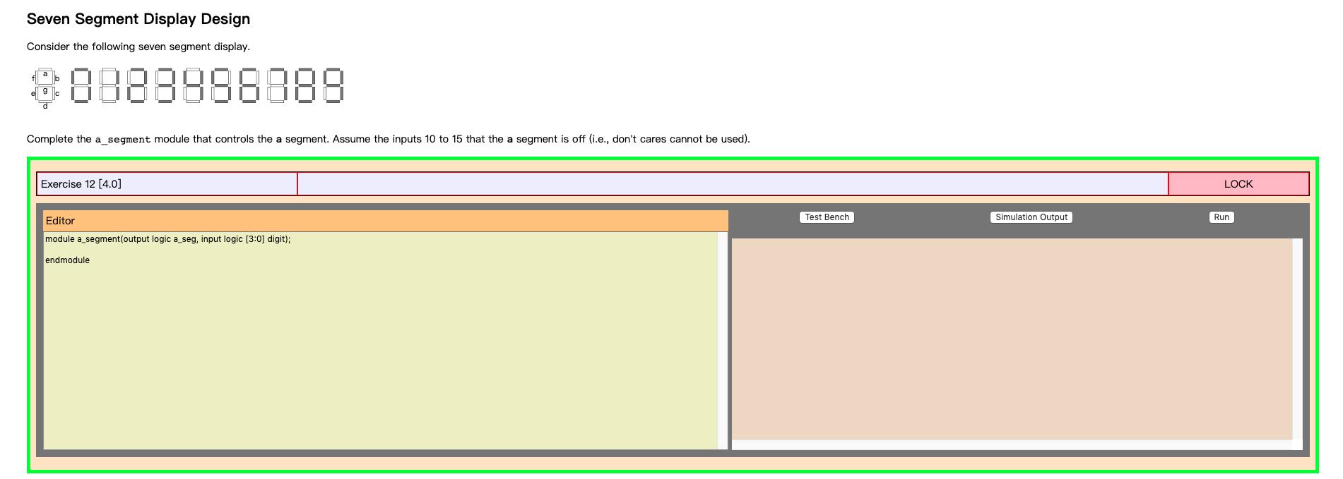 Seven Segment Display Design Consider the following | Chegg.com
