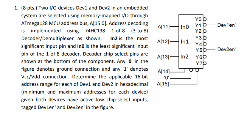 Solved 1. (8 pts.) Two 1/0 devices Dev1 and Dev2 in an | Chegg.com