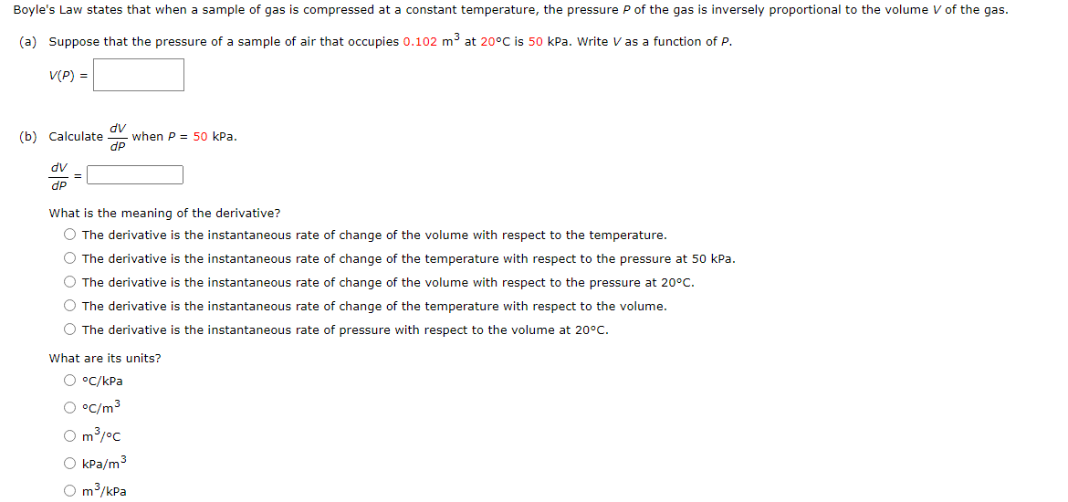 Solved Boyle's Law States That When A Sample Of Gas Is | Chegg.com