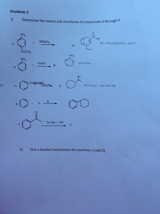 Solved Determine the names and structures of compounds A | Chegg.com