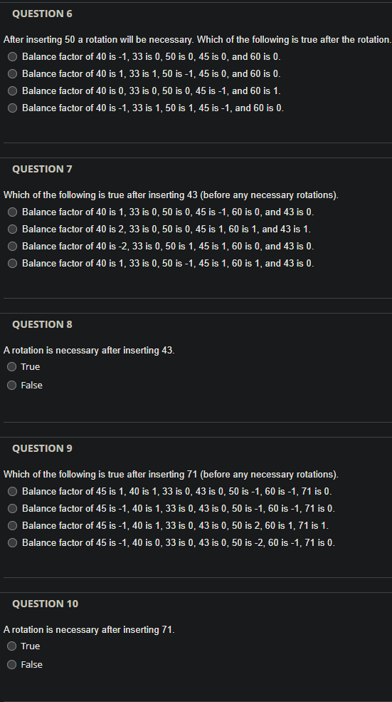 Solved After inserting 50 a rotation will be necessary. | Chegg.com