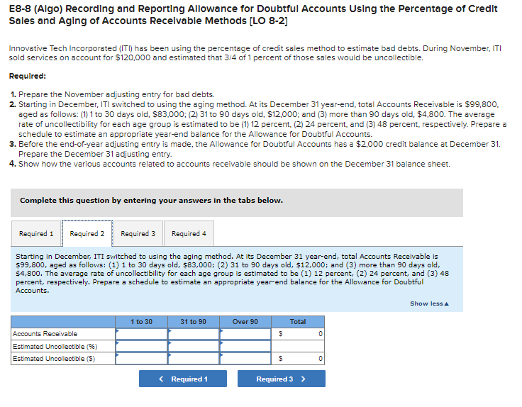 Solved E88 (Algo) Recordlng and Reporting Allowance for