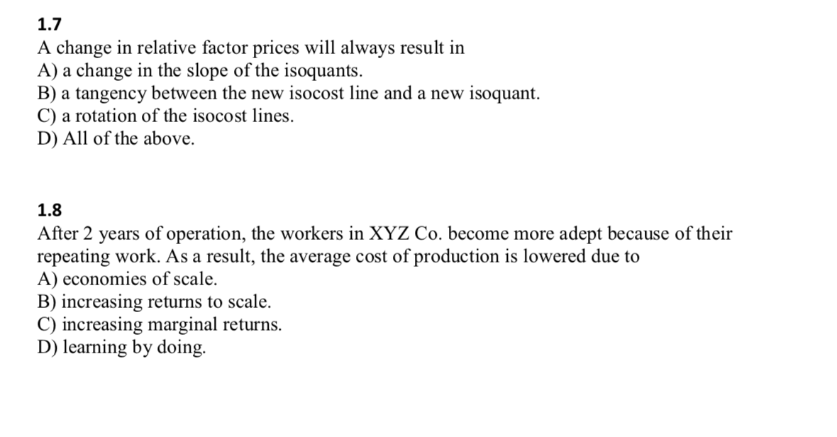 Solved 1 5 If A Production Function Is Represented As Q Chegg Com