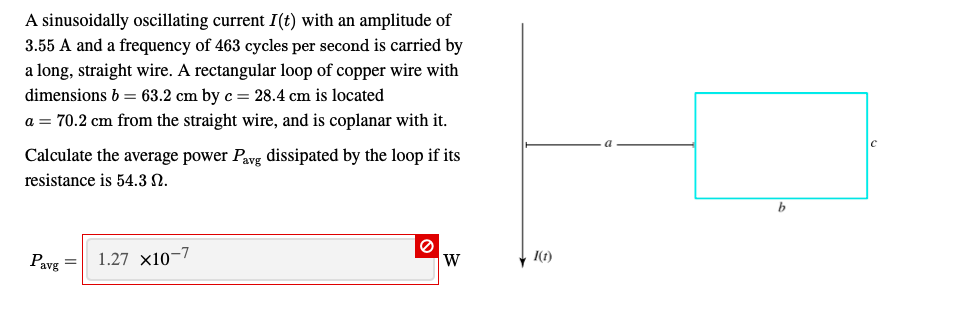 Solved A sinusoidally oscillating current I(t) with an | Chegg.com