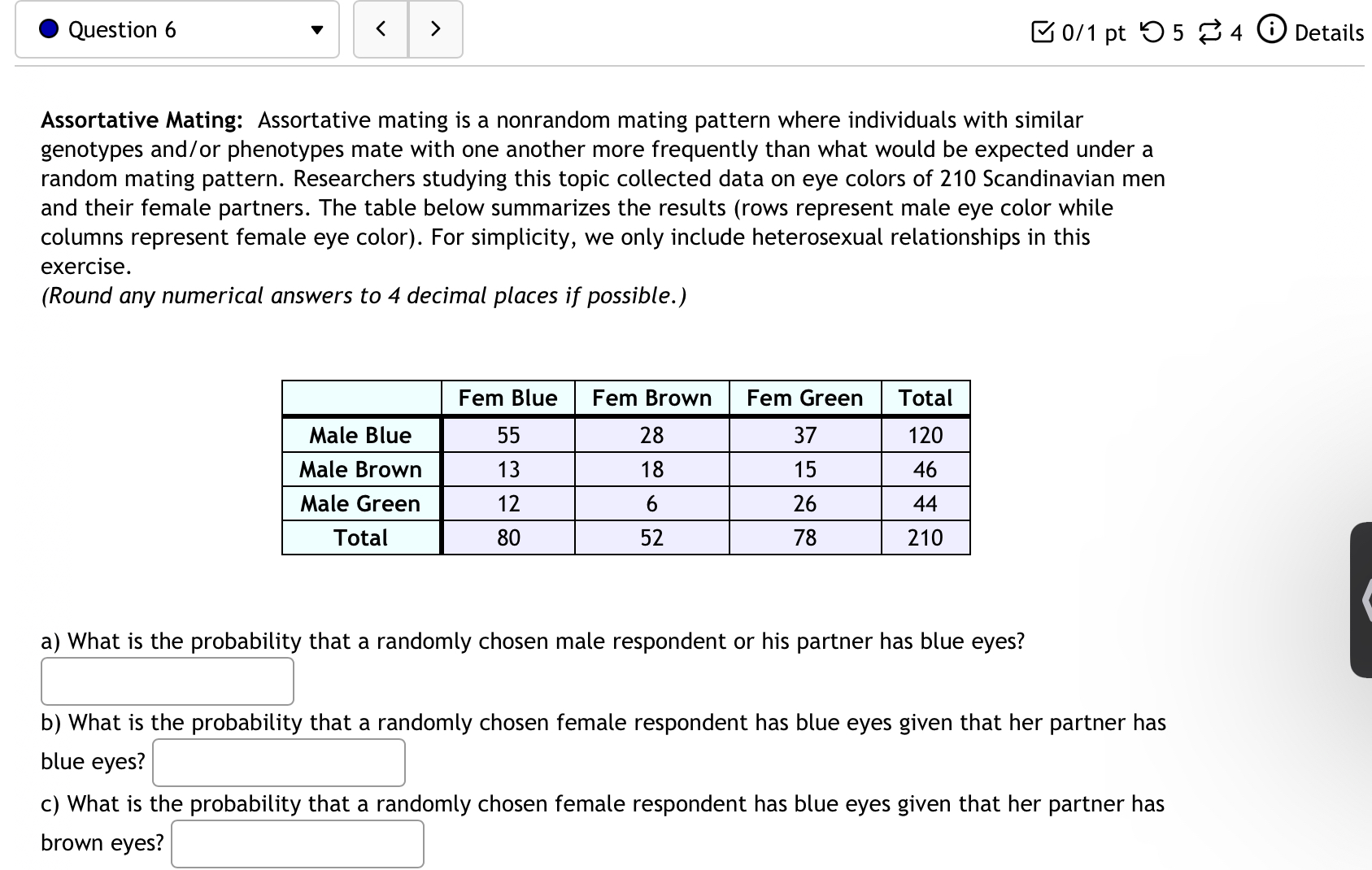 Solved Assortative Mating: Assortative Mating Is A Nonrandom | Chegg.com