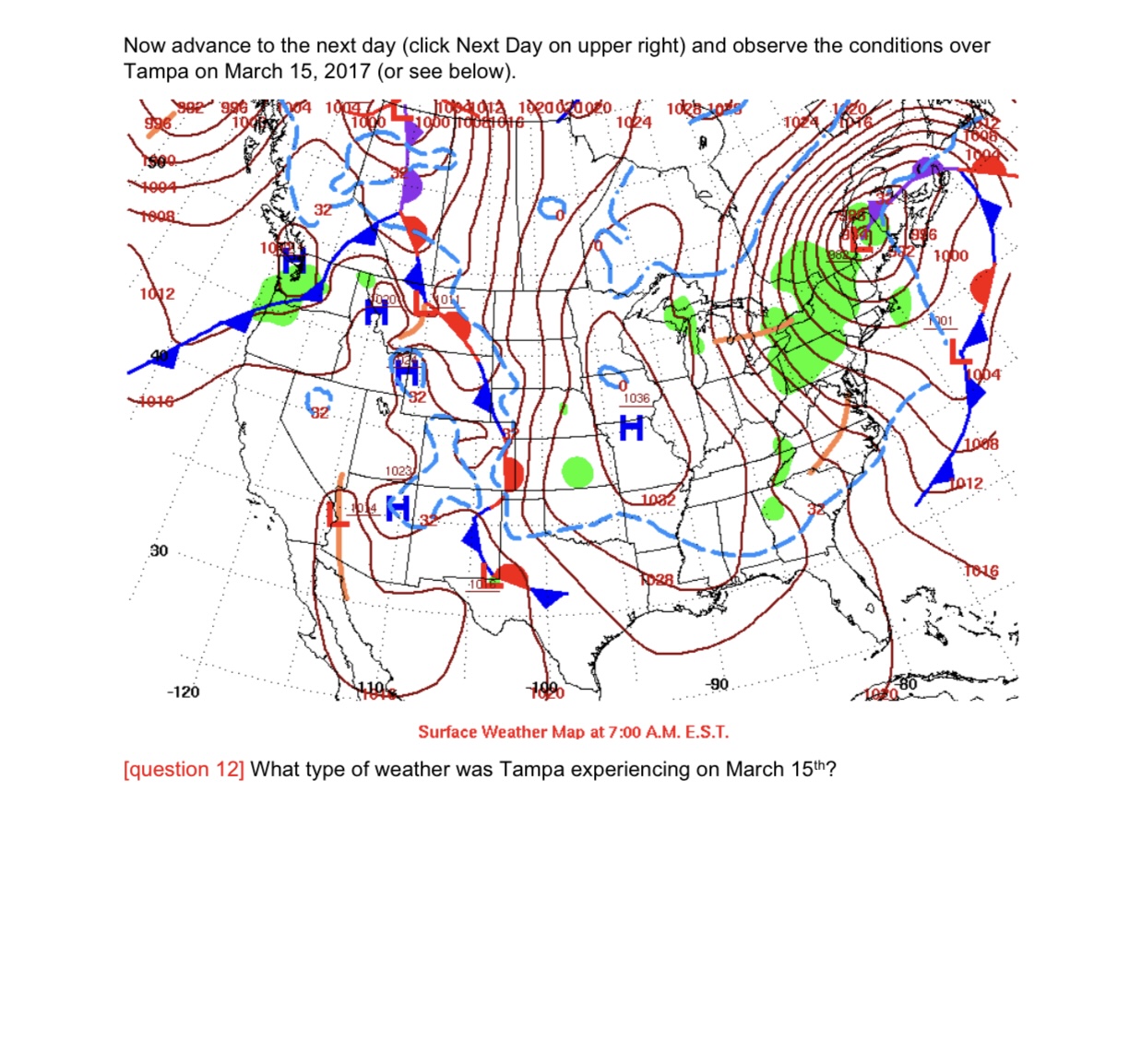 Solved What Type Of Weather Was Impacting Tampa Ahead Of The | Chegg.com