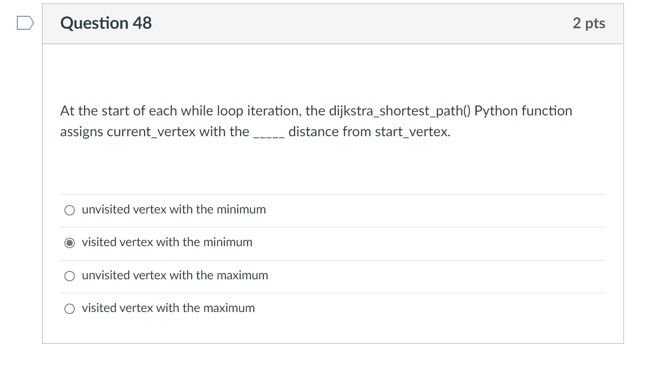 Solved Question 48 2 pts At the start of each while loop | Chegg.com