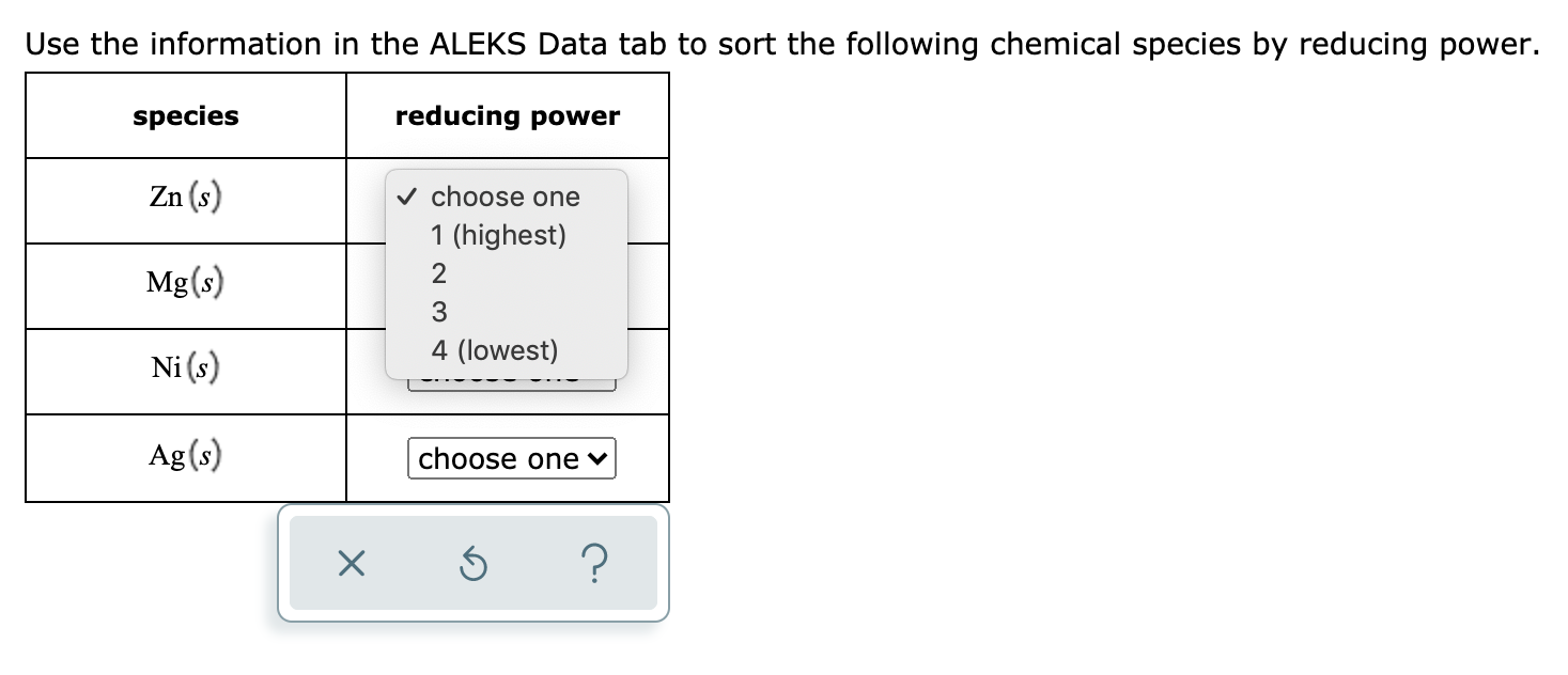 Solved Use the information in the ALEKS Data tab to sort the