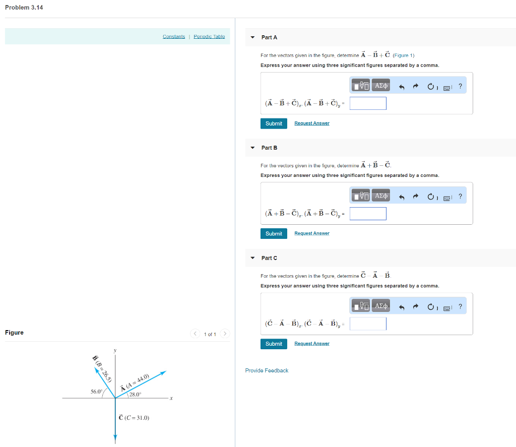 Solved Problem 3.14 PartA For the vectors given in the | Chegg.com