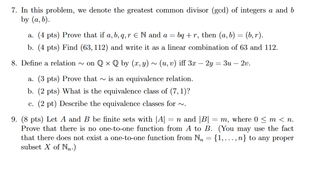 Solved 7. In this problem, we denote the greatest common | Chegg.com