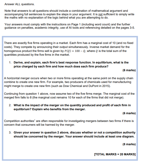 Solved Answer ALL questions. Note that answers to all | Chegg.com