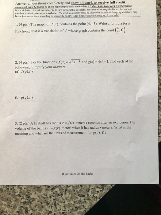 Solved Answer all questions completely and show all work to | Chegg.com
