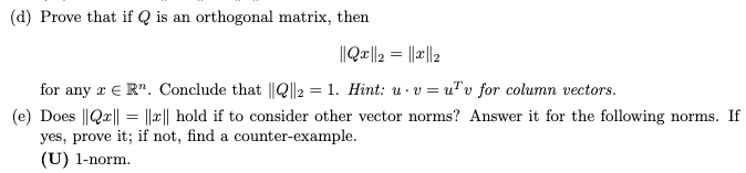 3. We say a square matrix Q ERXn is orthogonal if its | Chegg.com