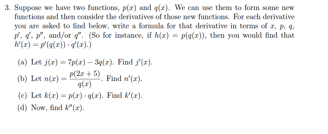 Solved 3 Suppose We Have Two Functions P X And Q X W Chegg Com