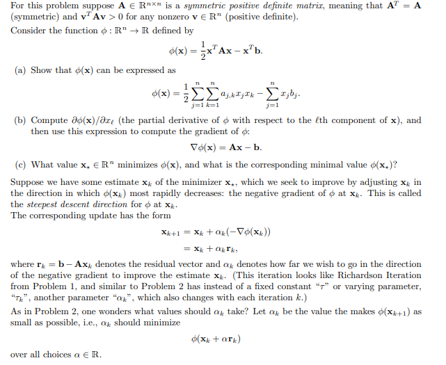 Uz 2 J 1 For This Problem Suppose A E Rnxn Is A Sy Chegg Com