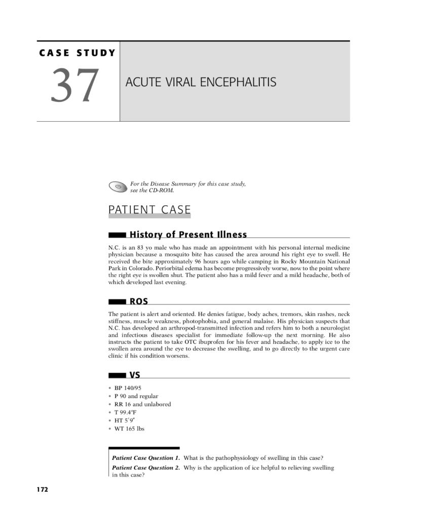 case study 37 acute viral encephalitis