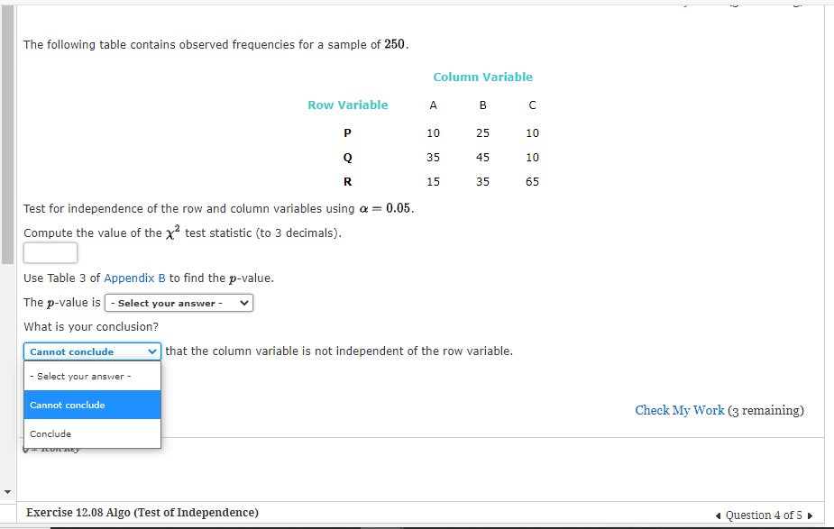 Solved 5 The following table contains observed frequencies | Chegg.com