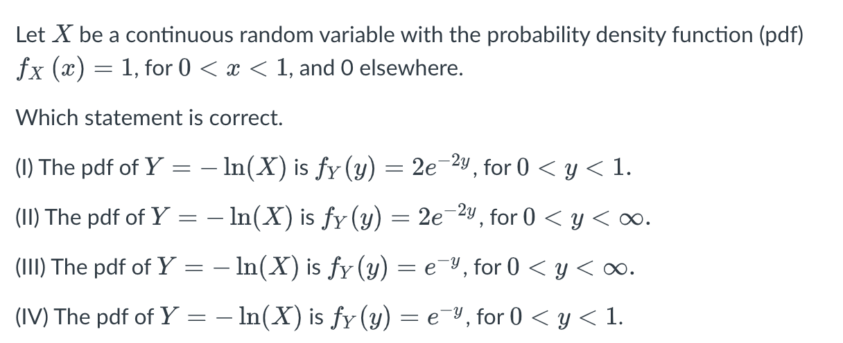 Solved Let X Be A Continuous Random Variable With The | Chegg.com